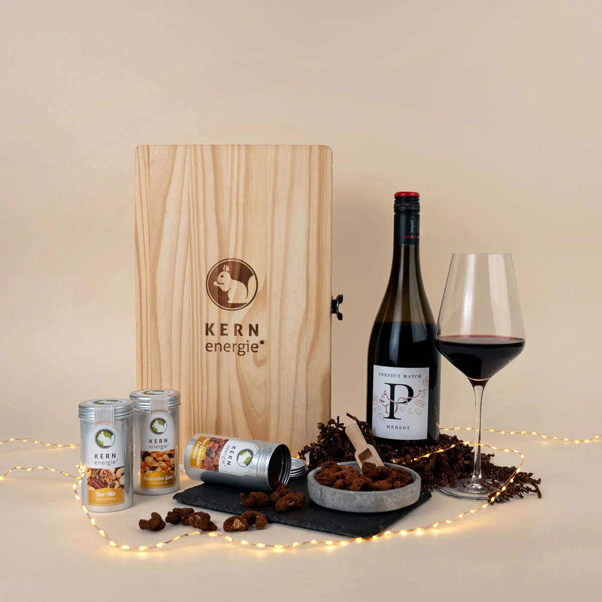 Perfect Match Wein & Nuss Set in Holzbox – Rotwein - Image 4