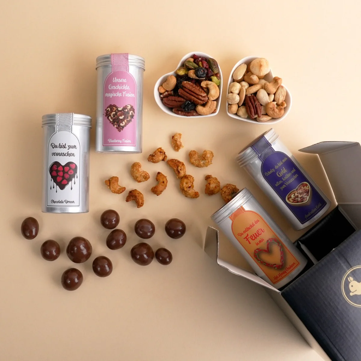 Geschenkset Herzensmensch – 4 Nuss- und Schoko-Mischungen - Image 3